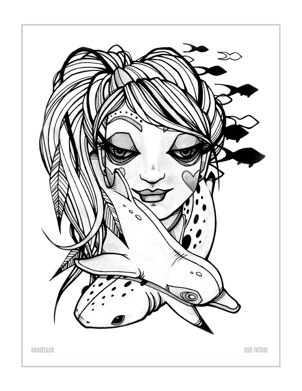 Digital Bundle of Art Stickers, Phone Wallpapers, & Printable Coloring Book Pages by Ash Lethal