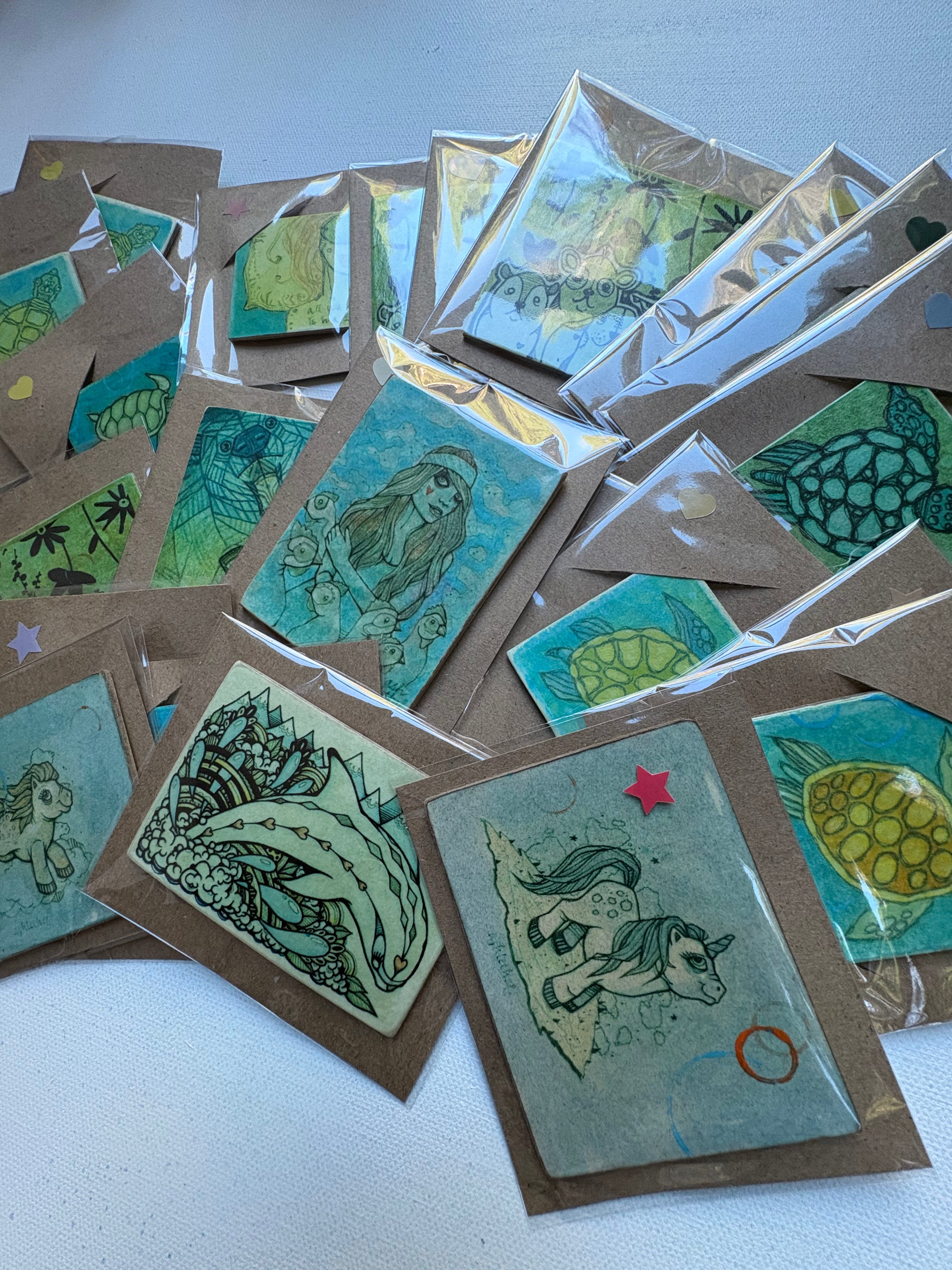 Handmade Art Magnets by Ash Lethal (Bundle of 3)