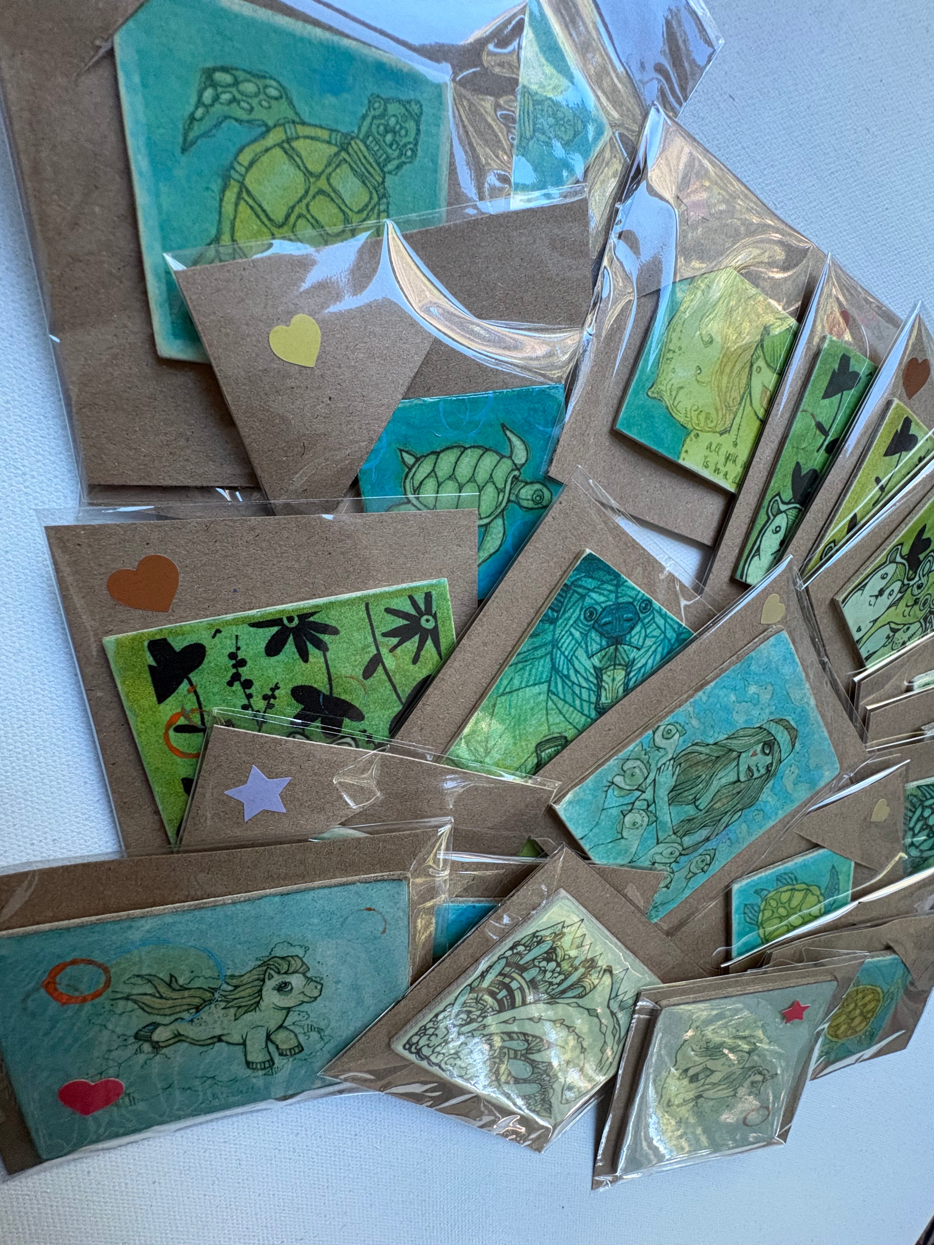 Handmade Art Magnets by Ash Lethal (Bundle of 3)