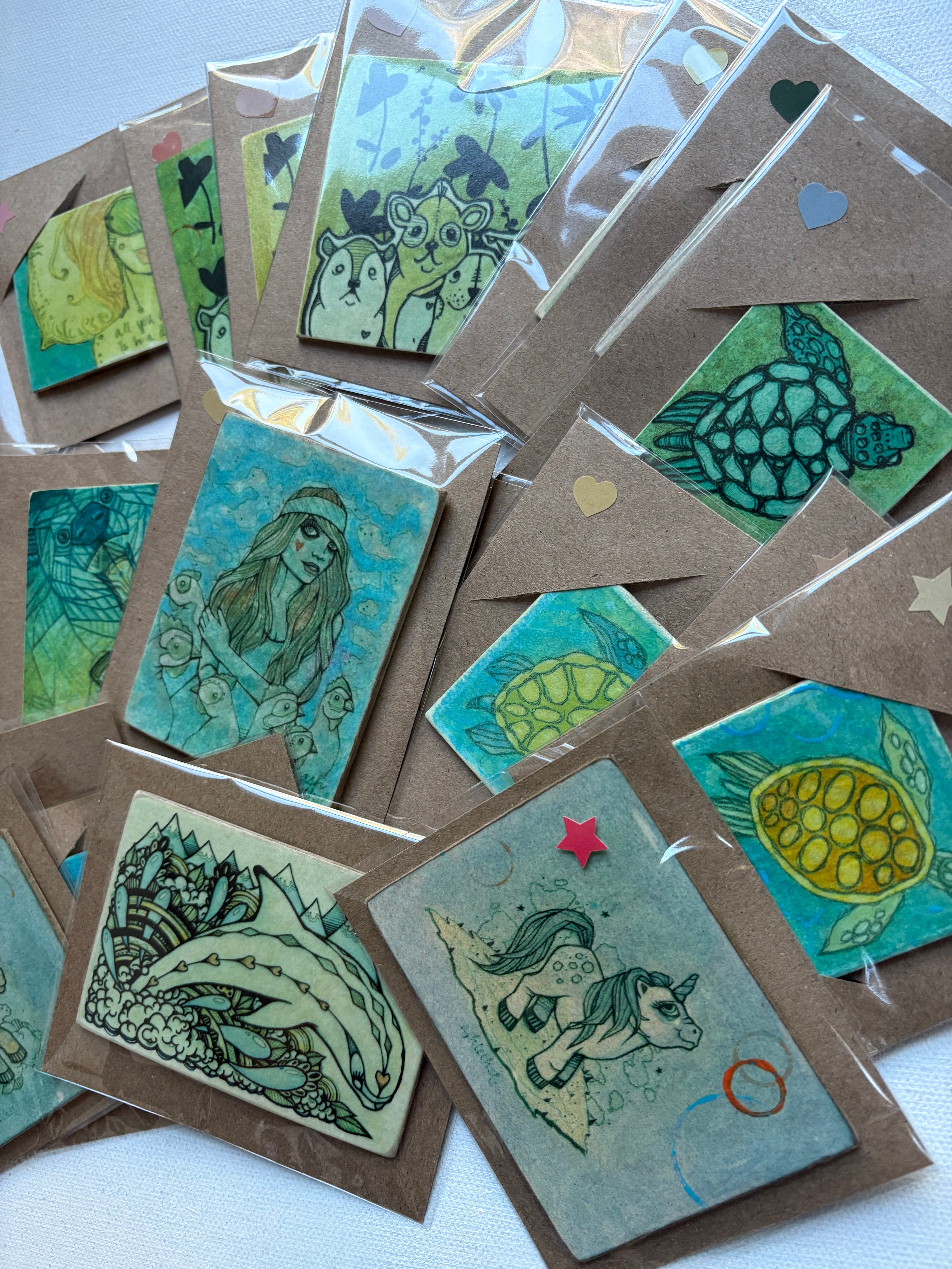 Handmade Art Magnets by Ash Lethal (Bundle of 3)