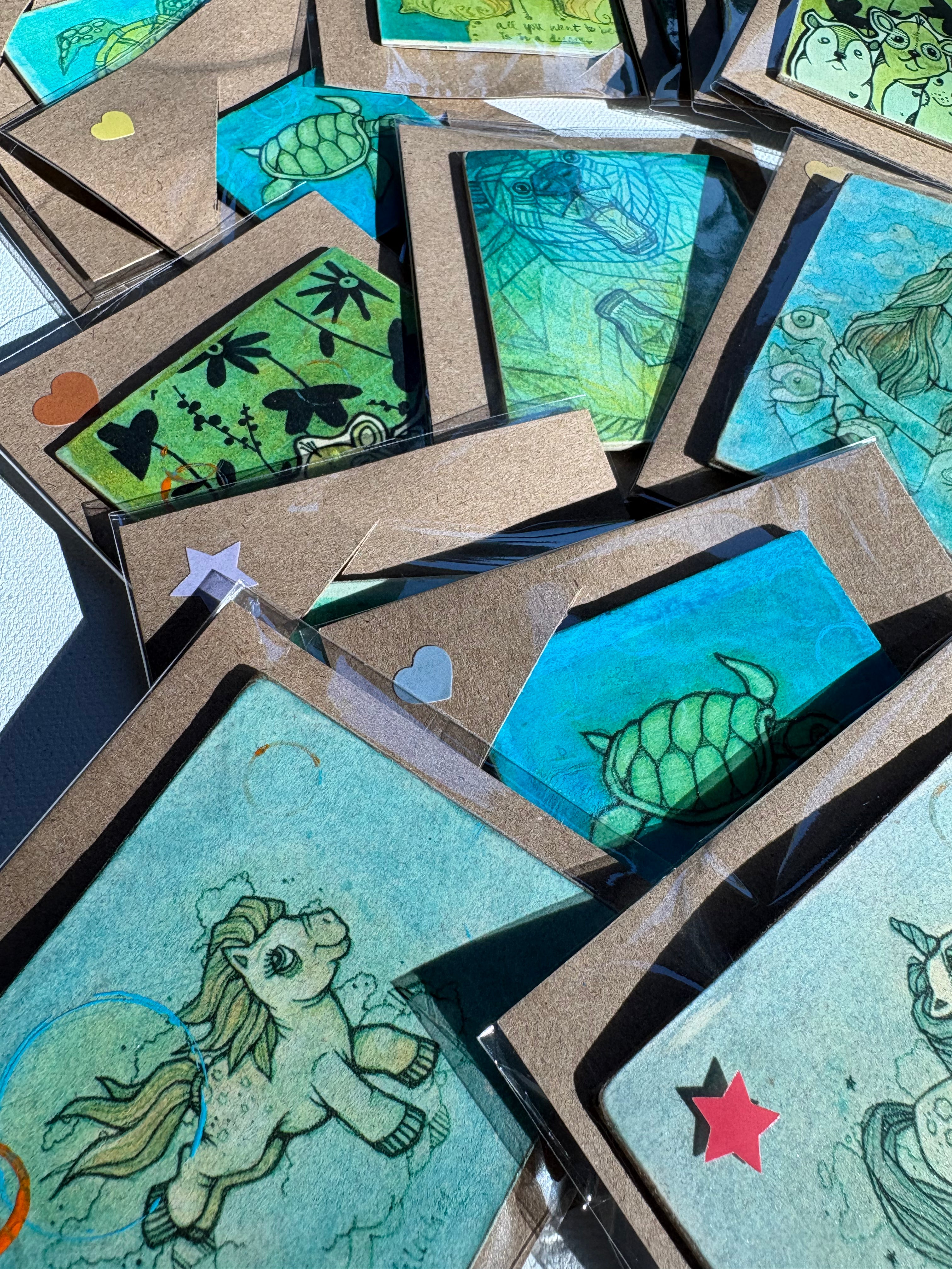 Handmade Art Magnets by Ash Lethal (Bundle of 3)