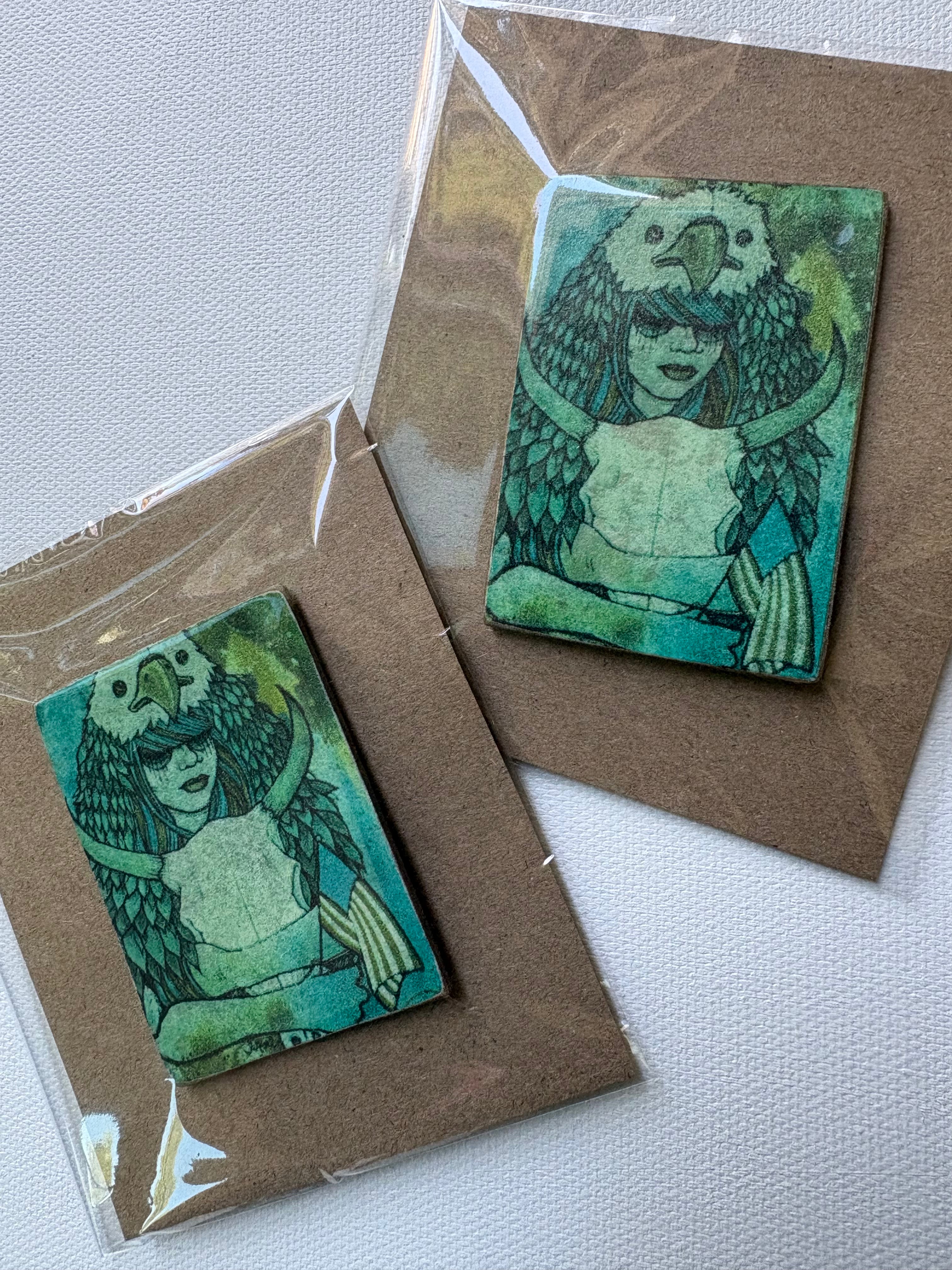 "Home of the Brave" Handmade Art Magnet by Ash Lethal