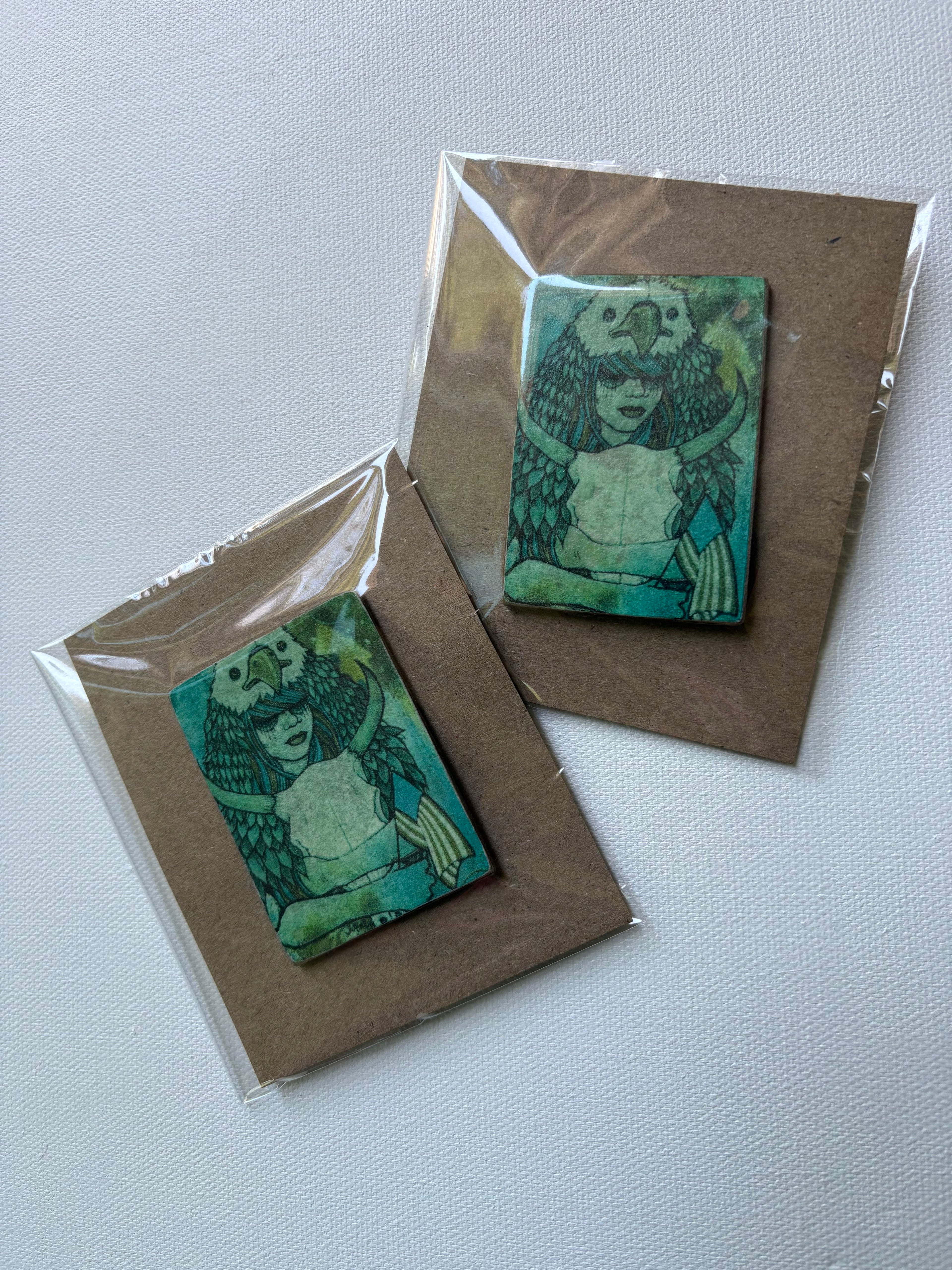 "Home of the Brave" Handmade Art Magnet by Ash Lethal