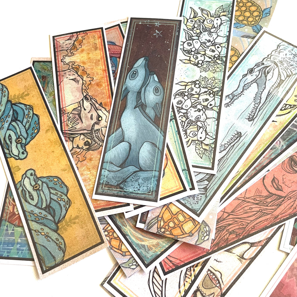 ash lethal blind bag art bookmarks
