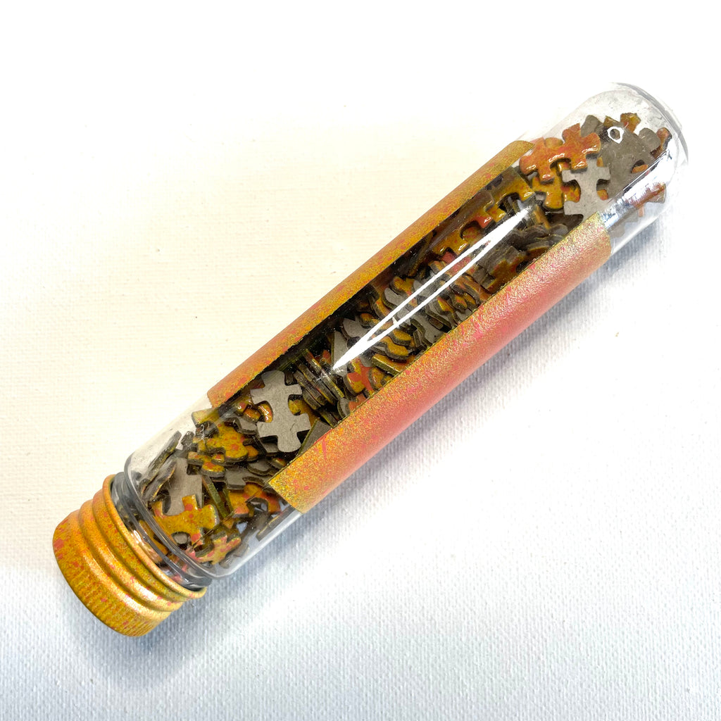puzzle tube for hand painted gradient yellow orange puzzle by ash lethal