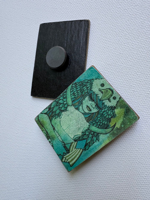 "Home of the Brave" Handmade Art Magnet by Ash Lethal