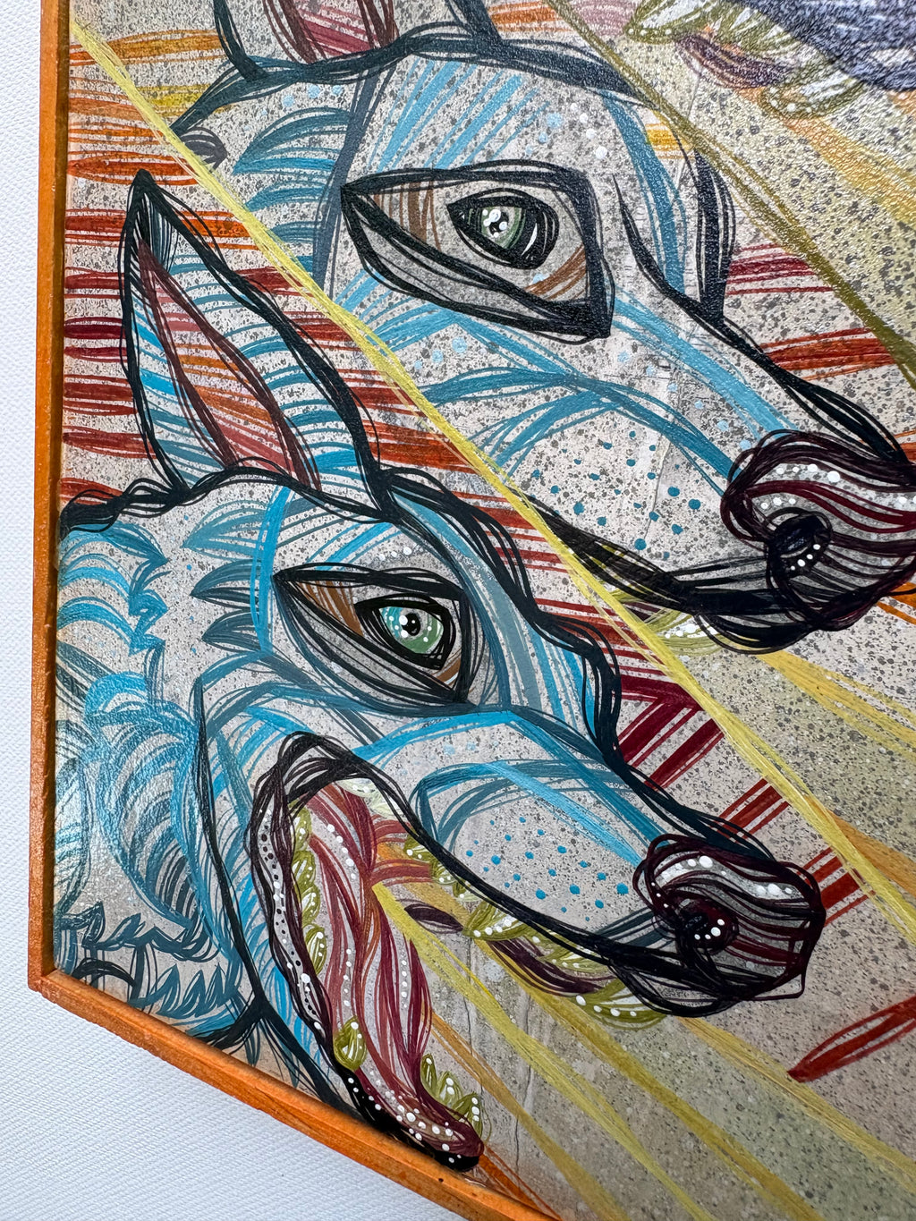 Original Mini Day Wolf Painting by Ash Lethal