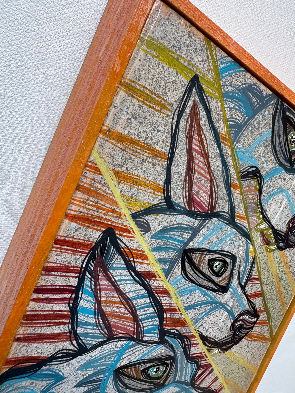 Original Mini Day Wolf Painting by Ash Lethal
