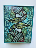 Original Mini Toucans Tropical Painting by Ash Lethal