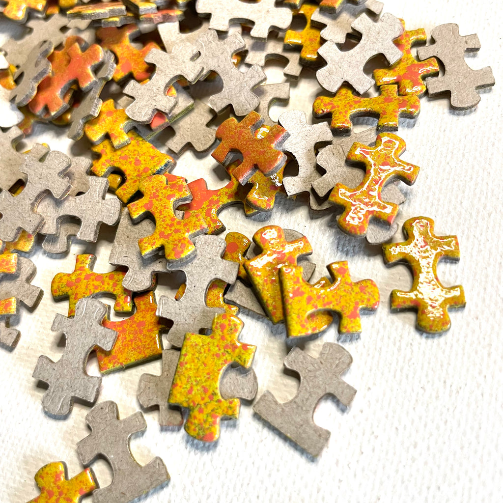 close up detail photos of hand painted gradient artist puzzle