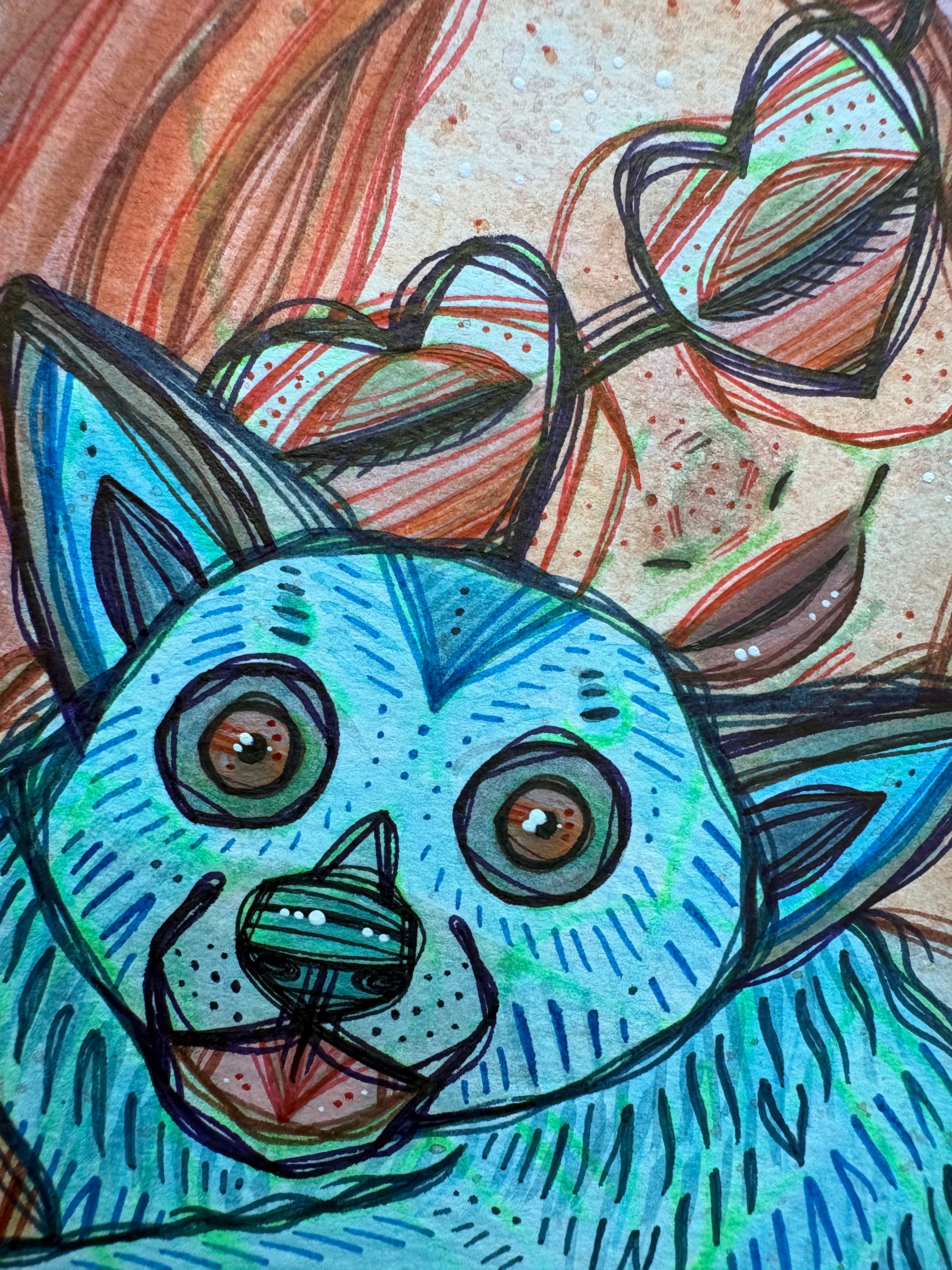 All Creatures Original Ink & Acrylic 11" x 13" Drawing on Watercolor Paper