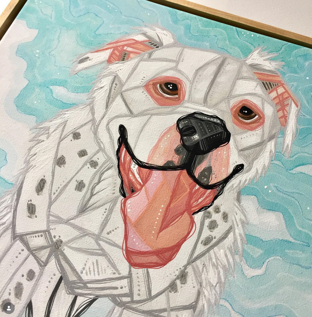 ash Lethal commission painting dog portrait