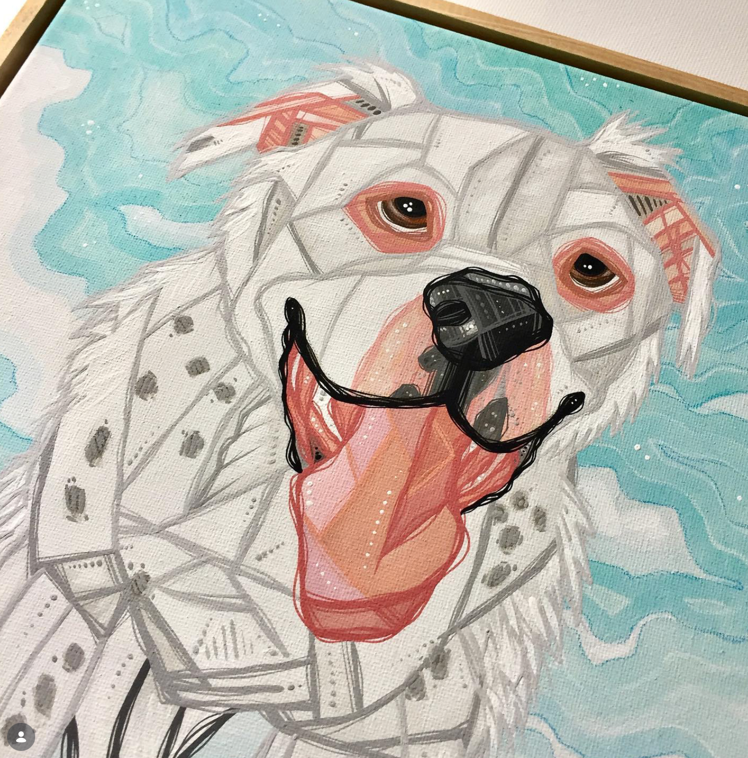 ash Lethal commission painting dog portrait