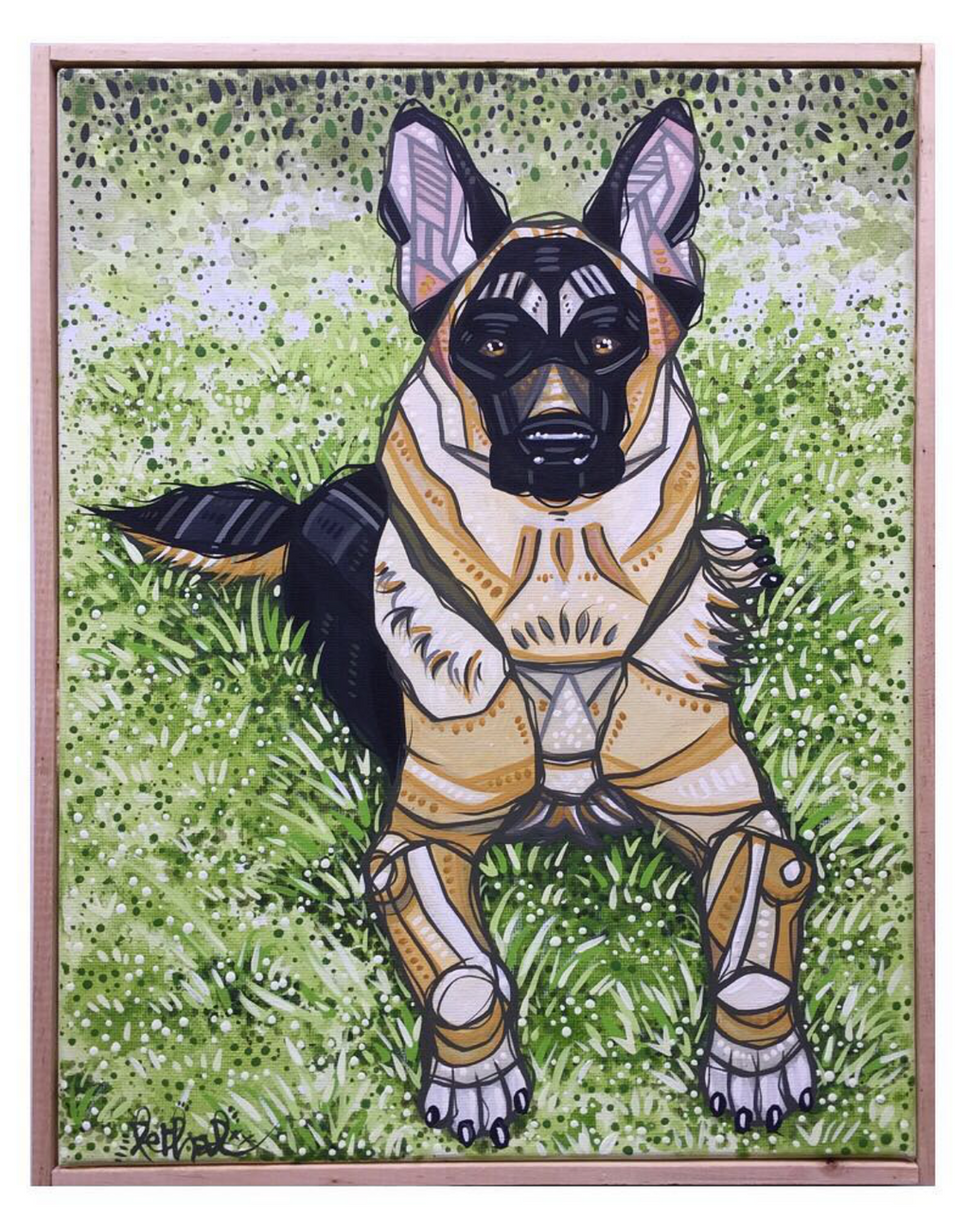 ash Lethal commission painting dog portrait by ash lethal