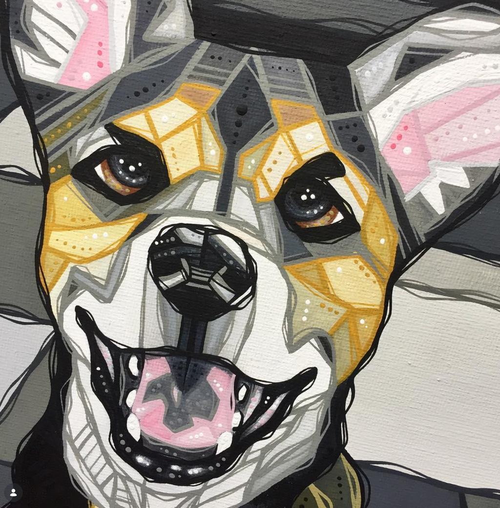 ash Lethal commission painting dog portrait
