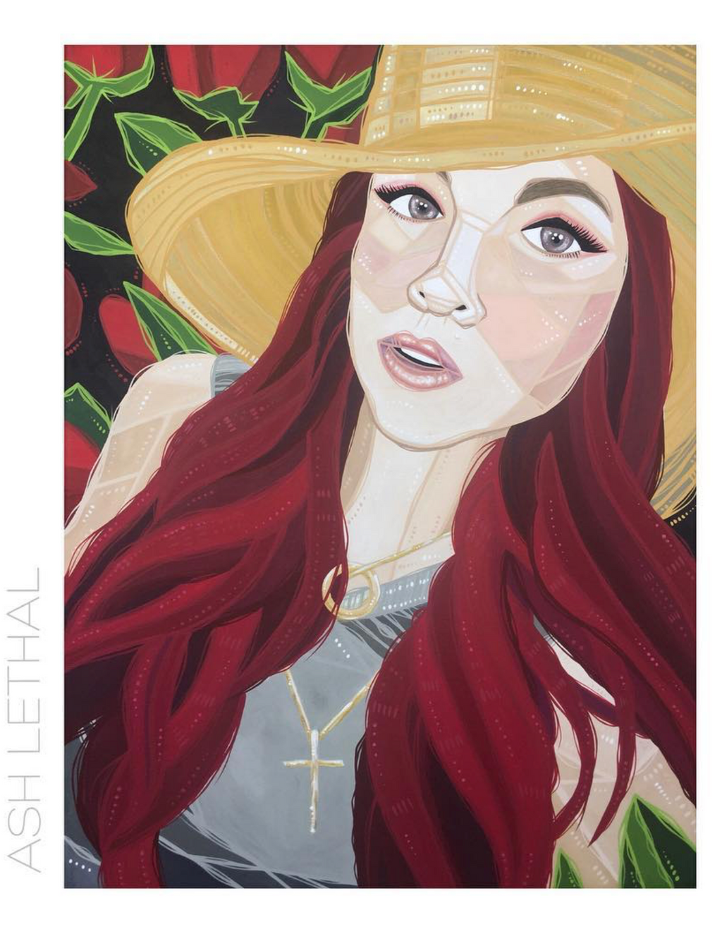 ash Lethal commission painting portrait of beautiful woman 