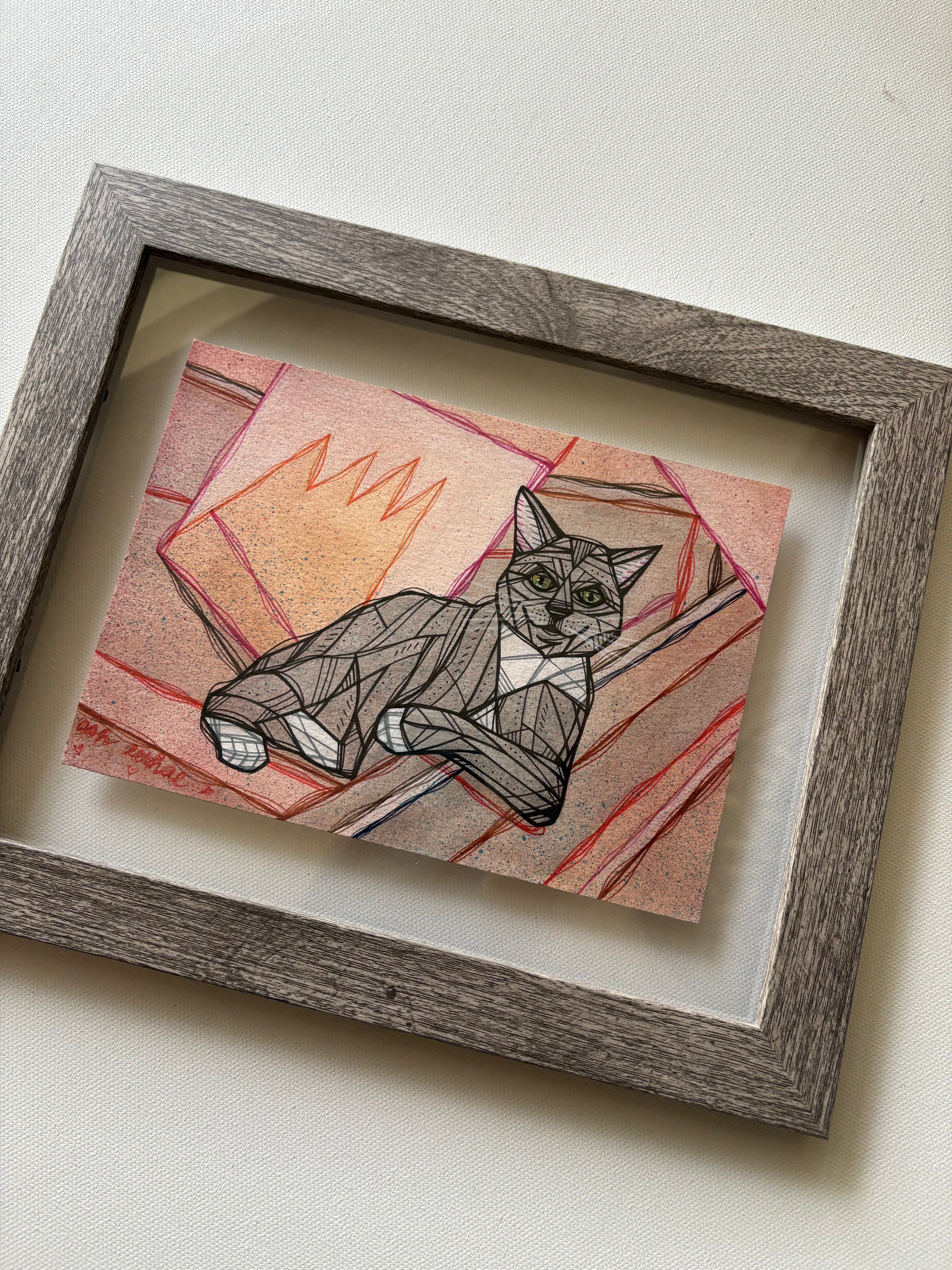portrait drawing commission example cat art by ash lethal