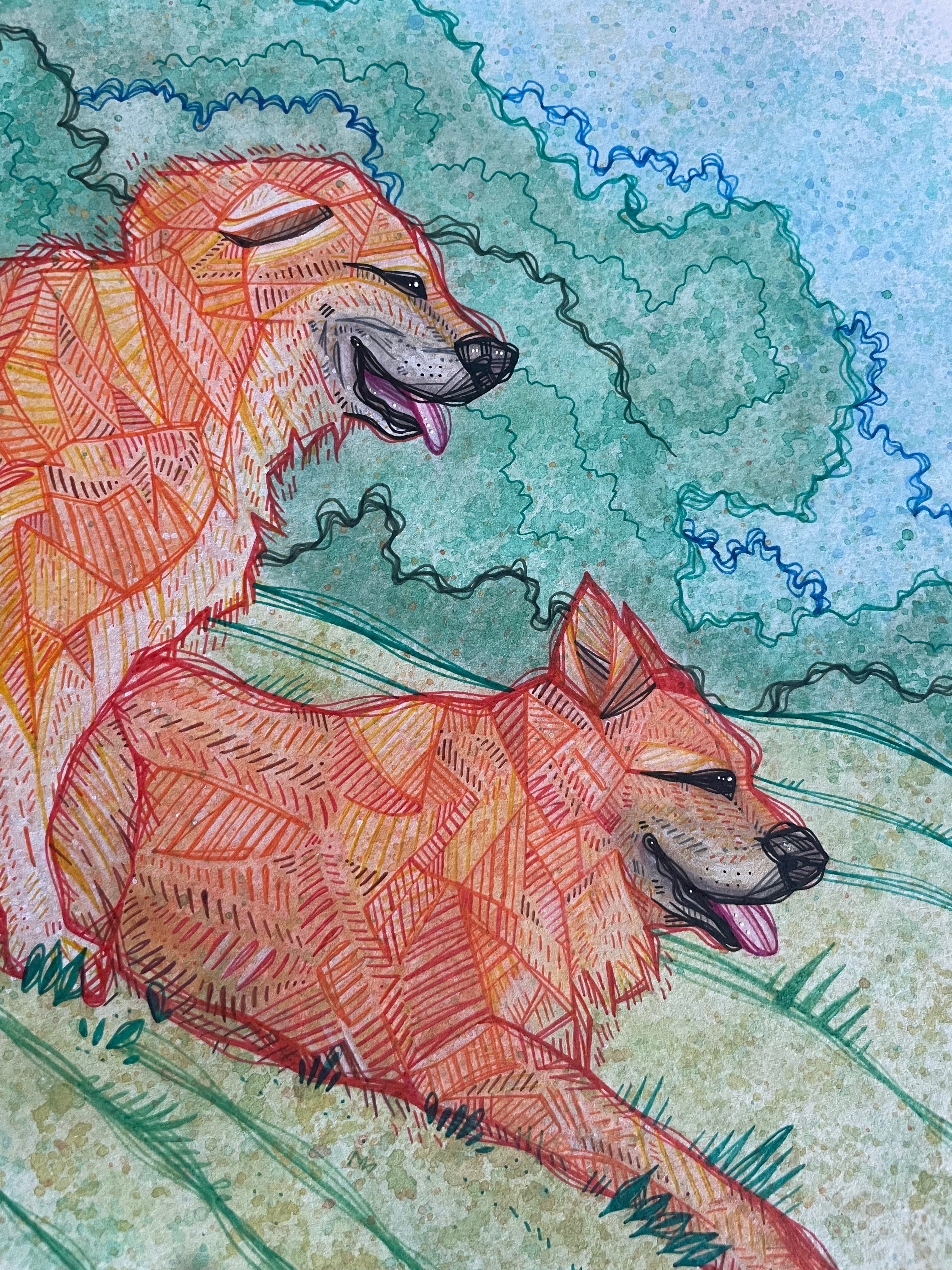 portrait drawing commission example 1 by ash lethal red dogs