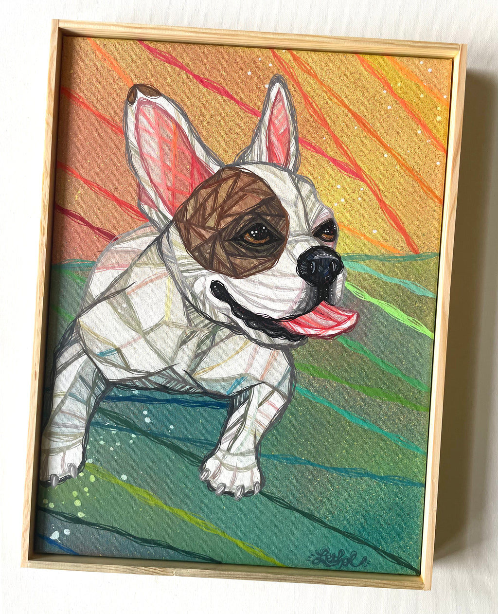 portrait painting commission example little dog