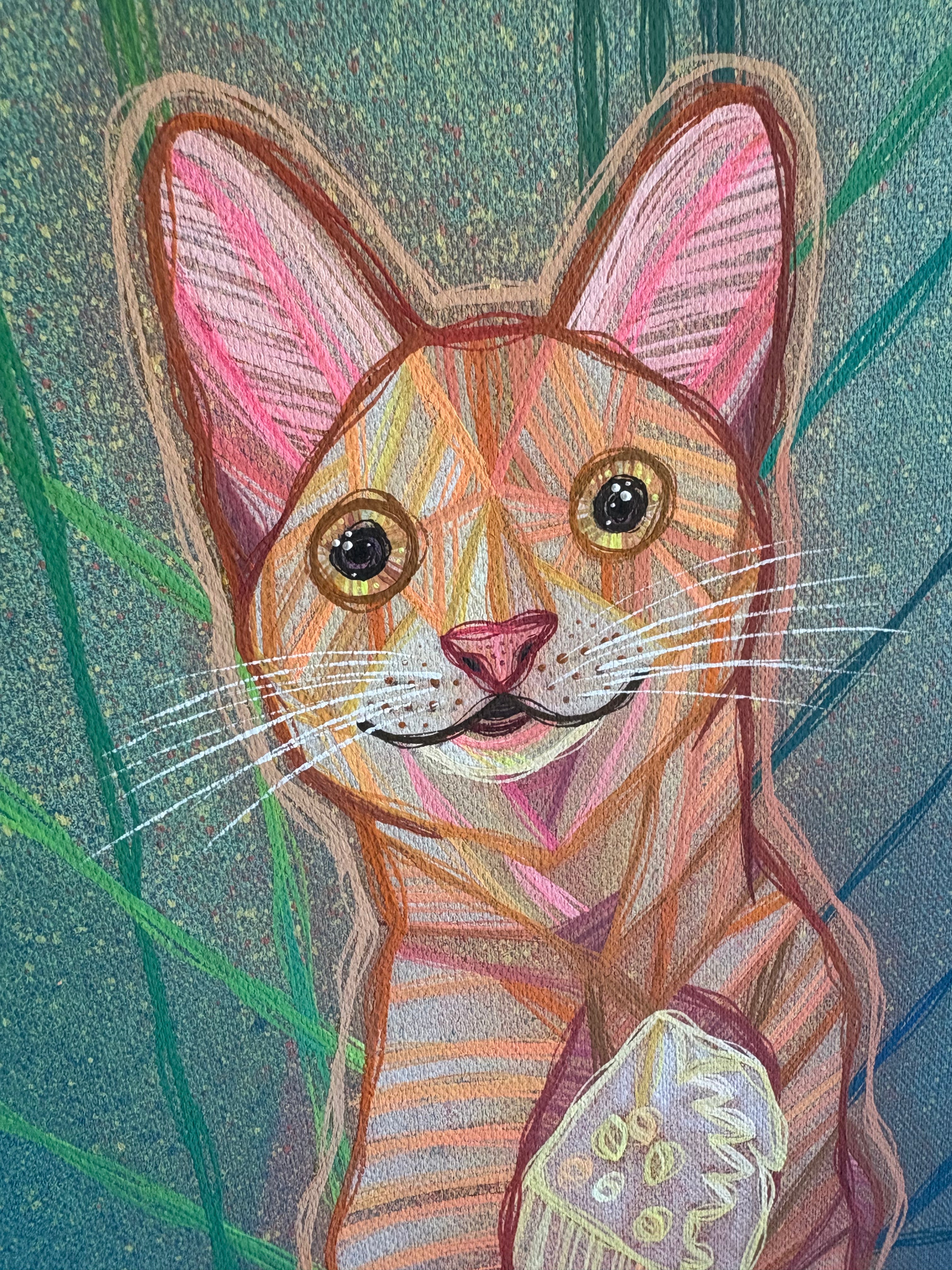 portrait painting commission example orange cat art by ash lethal