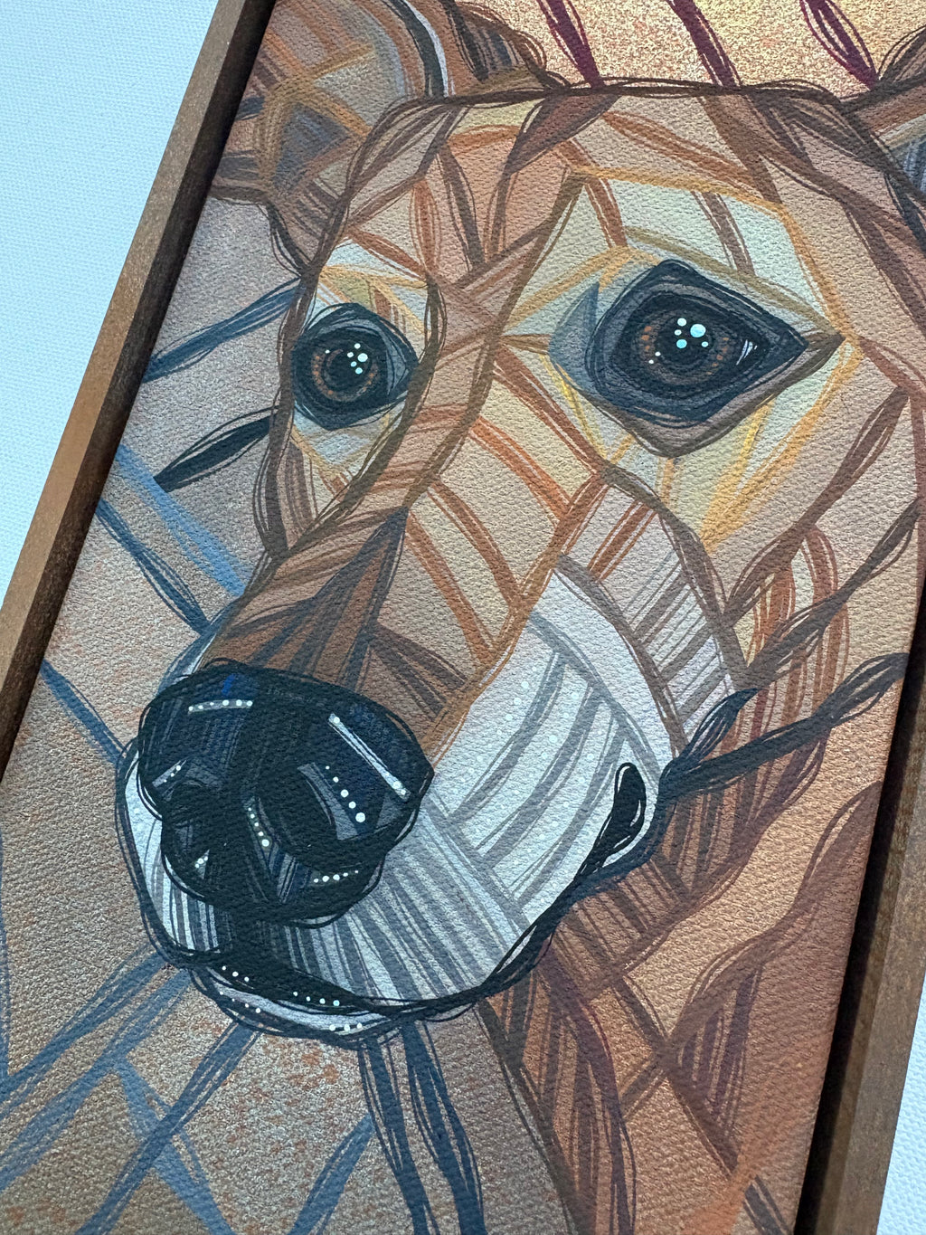 Dog Painting Portrait in Frame by Ash Lethal Custom Commission Art