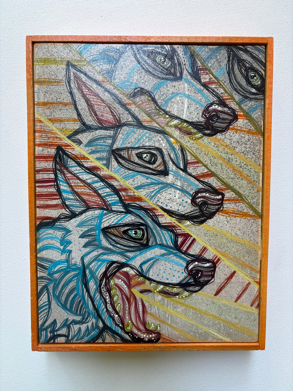 day wolf original painting by ash lethal