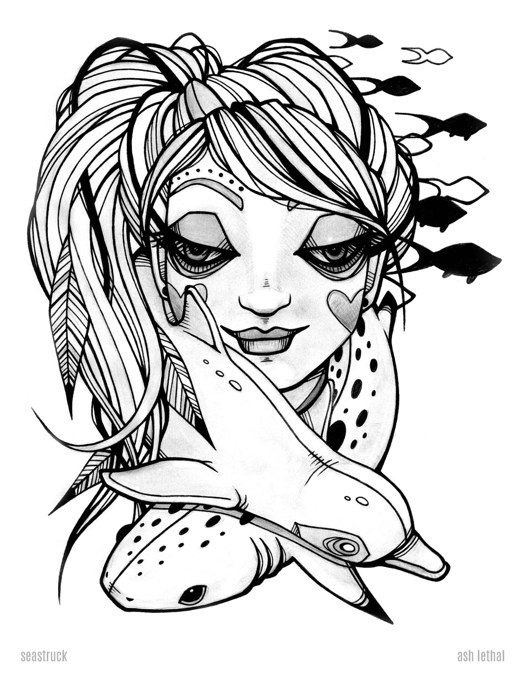 Digital Bundle of Art Stickers, Phone Wallpapers, & Printable Coloring Book Pages by Ash Lethal